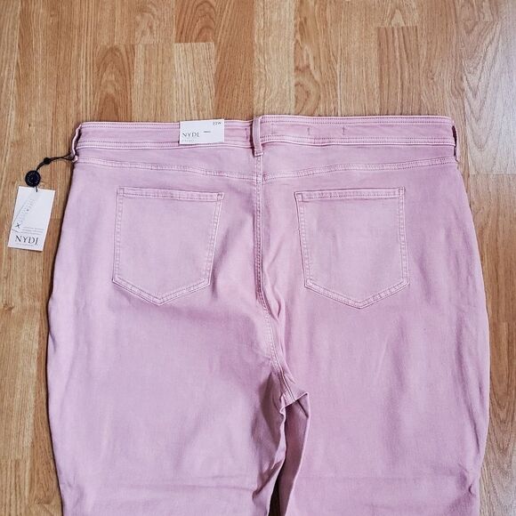 NYDJ Marilyn Cuff Straight Leg Jeans size 22W in Pink - NEW - Picture 6 of 12